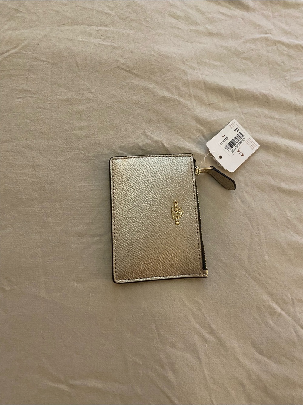 Coach Cross Grain Leather Card Case Key Chain